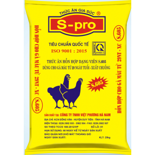 S605 - Hỗn hợp cho gà màu từ 29 ngày tuổi - xuất bán