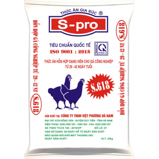 S618 - Hỗn hợp cho gà trắng từ 29 ngày tuổi - 42 ngày tuổi