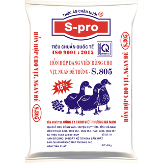 S805 - Hỗn hợp cho vịt, ngan đẻ trứng